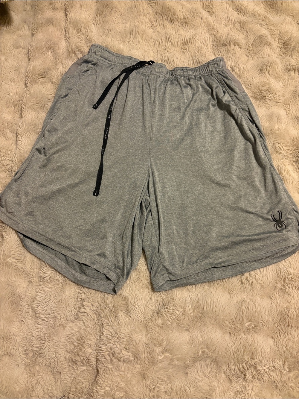 Spyder Men's Athletic Shorts in Gray with Black Drawstring
